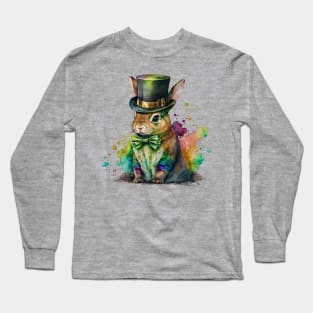 St Patricks Day Leprechaun Bunny Long Sleeve T-Shirt